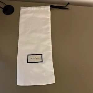 Gucci - Silky Dust Bag - white with black ribbon & black & tan Gucci logo